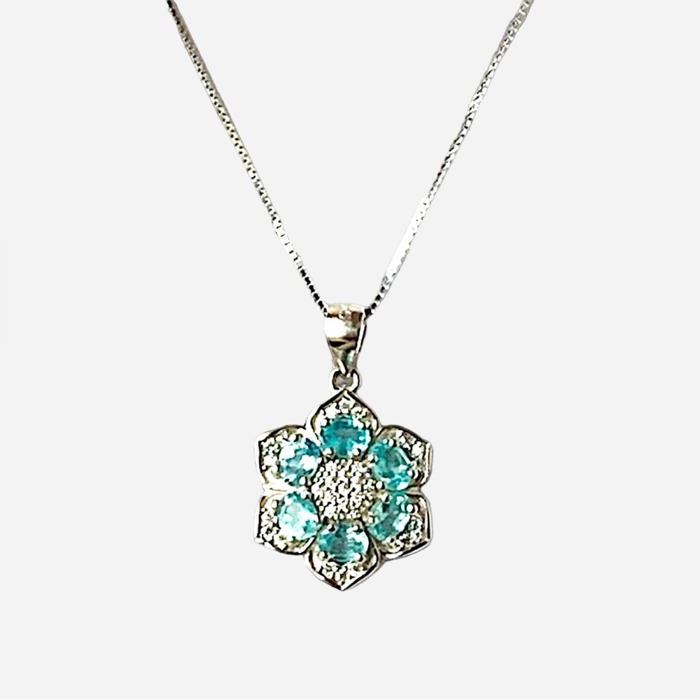 925 Sterling Silver Necklace Apatite
